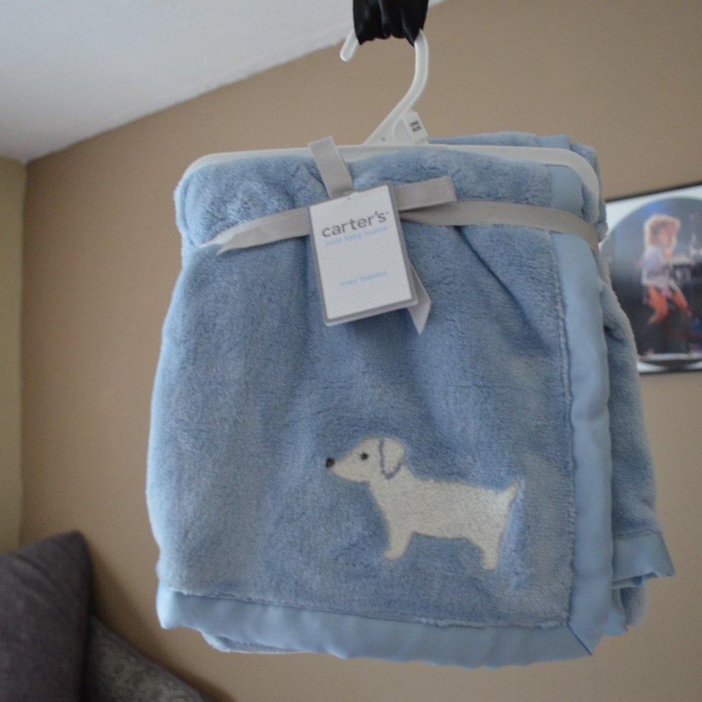 Super soft blue baby blanket